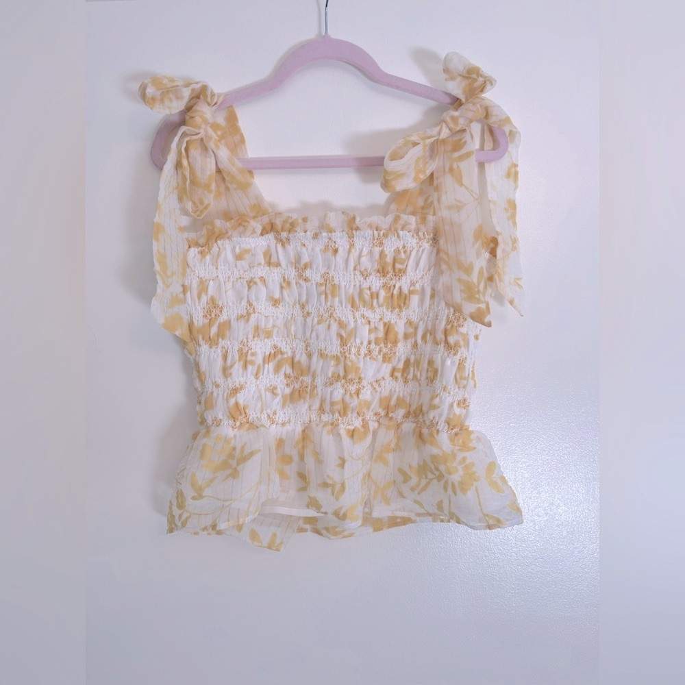 En Saison Audrey Smocked Tie Strap Top - Picture 2 of 4